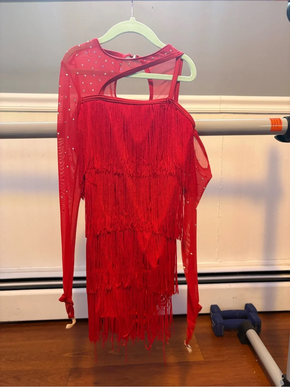 Weissman Showtime “La La La” Red Fringe Dance Costume, Ballroom